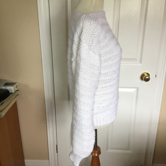 New Hand Knit Winter White Sweater - Picture 2 of 4